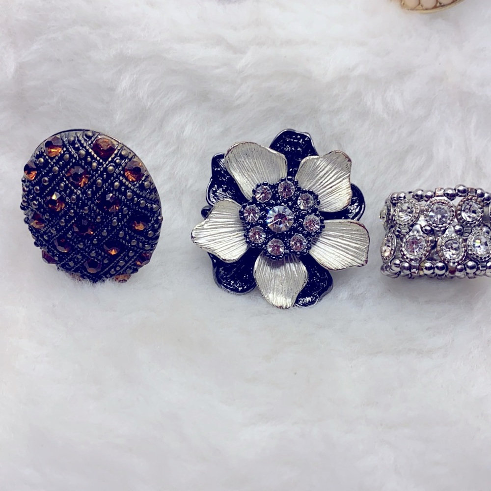 6 Costume/Cocktail Vintage & Modern Rings